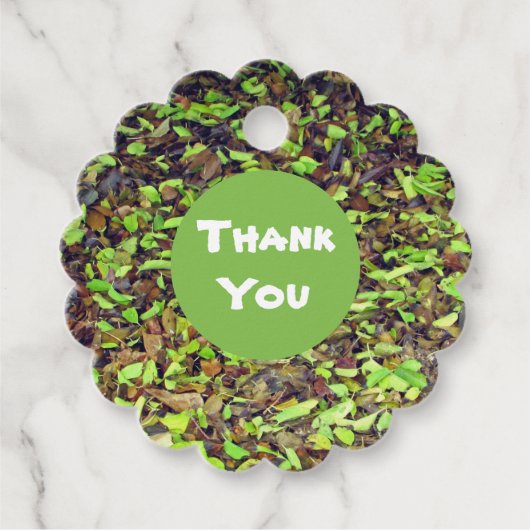 Étiquettes Cadeau Appréciation des Feuilles Brown Mercis (Devant)