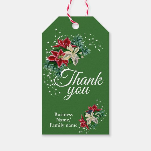 Étiquettes-cadeau Appréciation du Merci d'affaires Floral (Devant)