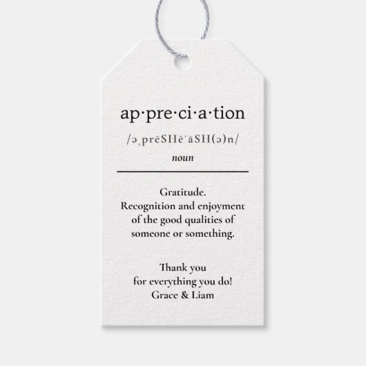 Étiquettes-cadeau Appréciation Enseignant Cadeau CoWorker (Devant)