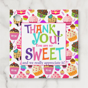 Étiquettes Cadeau Appréciation Merci Cupcake