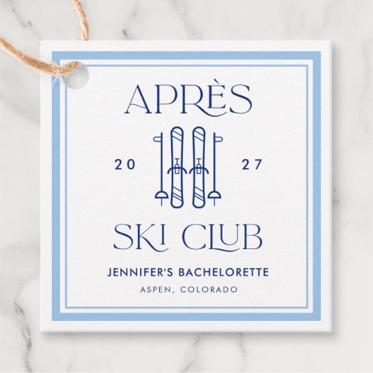 Étiquettes Cadeau Apres Ski Club Winter Ski Bachelorette Party (Devant)