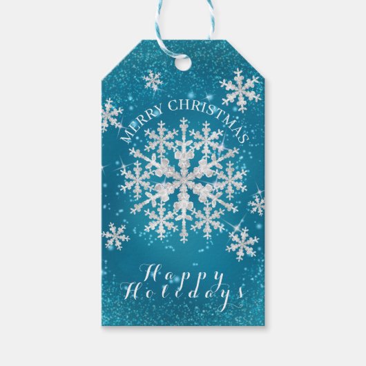 Étiquettes-cadeau Aqua White (Devant)