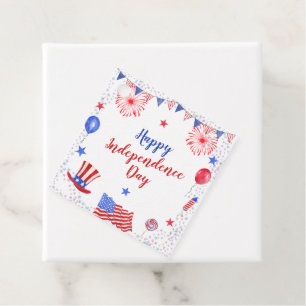 Étiquettes Cadeau Aquarelle 4 juillet fête de l'indépendance