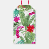 Étiquettes-cadeau Aquarelle à impression tropicale chic (Dos)