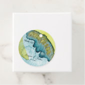 Étiquettes Cadeau Aquarelle Abstraite bleu Jaune Art Mariage unique (En situation)