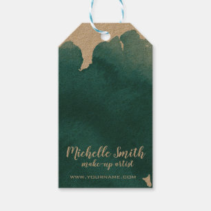Étiquettes-cadeau Aquarelle Abstraite couleur turquoise trait de bro