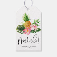 Aquarelle Ananas et Hibiscus Mariage Mahalo
