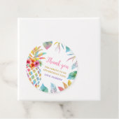 Étiquettes Cadeau Aquarelle Ananas Tropical Merci (En situation)