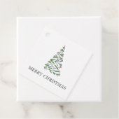 Étiquettes Cadeau Aquarelle Arbre Noël Tags (En situation)