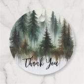 Étiquettes Cadeau Aquarelle Arbres Rustique Wilderness Mariage (Dos)