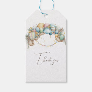 Étiquettes-cadeau Aquarelle arc-en-ciel Air Baby shower