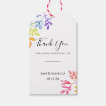 Aquarelle arc-en-ciel Mariage Feuille