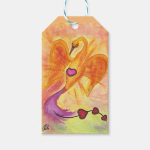 Étiquettes-cadeau Aquarelle art phoenix coeur amour symbole liberté