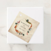 Étiquettes Cadeau aquarelle automne feuillage monogramme merci (En situation)