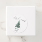 Étiquettes Cadeau Aquarelle baby shower d'arbre de Noël (En situation)