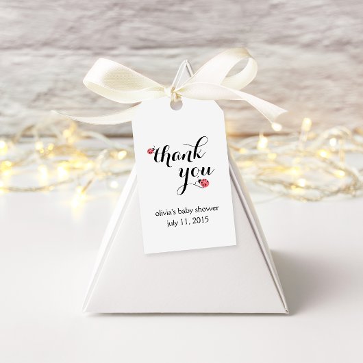 Étiquettes-cadeau Aquarelle Baby shower Ladybug Favoriser les balise