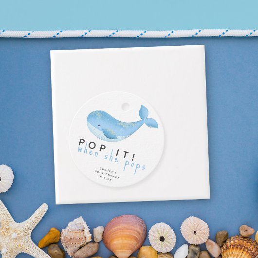 Étiquettes Cadeau Aquarelle baleine - pop! quand elle pop