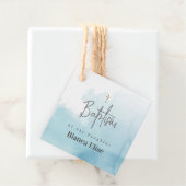 Étiquettes Cadeau Aquarelle Baptême Godparents Simple Moderne (En situation)