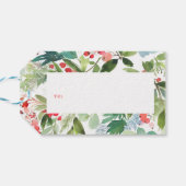 Étiquettes-cadeau Aquarelle Berries d'hiver et verdure (Dos Horizontal)