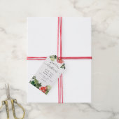 Étiquettes-cadeau Aquarelle Berries Verdure Joyeux Noël (Avec de la ficelle)