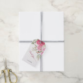 Étiquettes-cadeau Aquarelle blanche rose Roses floraux (Avec de la ficelle)