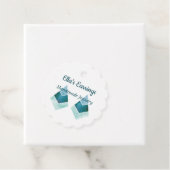 Étiquettes Cadeau Aquarelle bleu bijoux artisanale (En situation)