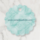 Étiquettes Cadeau Aquarelle bleu bijoux artisanale (Dos)