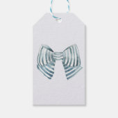 Étiquettes-cadeau Aquarelle Bleu Bow (Devant)