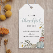 Étiquettes-cadeau Aquarelle bleu Citrouille Thanksgiving Thanksgivin