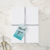Étiquettes-cadeau Aquarelle bleu clair Ombre Merci (Avec de la ficelle)