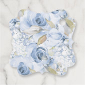 Étiquettes Cadeau Aquarelle bleu Dusty Rose Script (Dos)