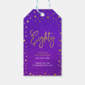 Étiquettes-cadeau Aquarelle bleu étoile 80e fête d'anniversaire (Devant)