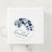 Étiquettes Cadeau Aquarelle bleu Fleurs joyeuses Hanoukka Calligraph (En situation)