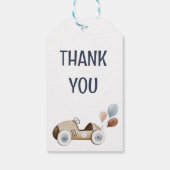 Étiquettes-cadeau Aquarelle Bleu Hot Air Balloon M. ONEderful Boy (Dos)