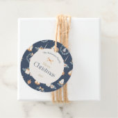 Étiquettes Cadeau Aquarelle bleu marine Noël (En situation)