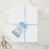 Étiquettes-cadeau Aquarelle bleu nuage pastel brosse bébé garçon dou (Avec de laficelle)