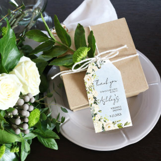 Étiquettes-cadeau Aquarelle Bleu Rose Blanc Mariage Favoriser Merci