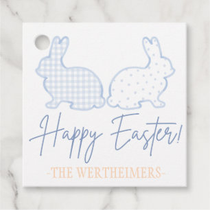 Étiquettes Cadeau Aquarelle bleue Easter Bunny Famille Cadeau Tags