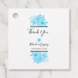 Étiquettes Cadeau Aquarelle bleue Floral Mariage cadeau