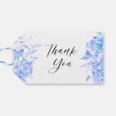 Étiquettes-cadeau Aquarelle bleue Merci Mariage moderne (Dos Horizontal)