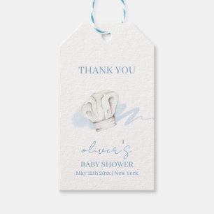 Étiquettes-cadeau Aquarelle bleue Moderne Petit Chef Baby shower