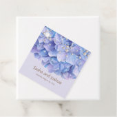 Étiquettes Cadeau Aquarelle Blue Hydrangea Pearl (En situation)