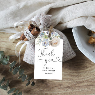 Étiquettes-cadeau Aquarelle Blush FLoral Baby shower Merci