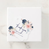 Étiquettes Cadeau Aquarelle Blush marine Bleu Rose Script Merci (En situation)