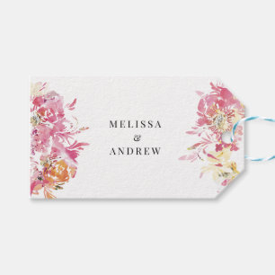 Étiquettes-cadeau Aquarelle Blush Merci Mariage moderne