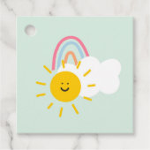 Étiquettes Cadeau Aquarelle Boho arc-en-ciel et soleil (Devant)