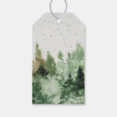 Étiquettes-cadeau Aquarelle Boho Chic Arbre de Noël Rustique Vacance (Dos)