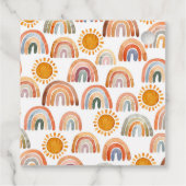 Étiquettes Cadeau Aquarelle Boho Rainbow Baby shower (Dos)