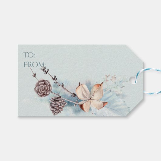 Étiquettes-cadeau Aquarelle Bois Chèvres blanches (Devant (Horizontal))