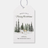 Étiquettes-cadeau Aquarelle Bois Joyeux Noël (Devant)